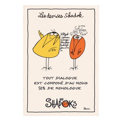Shadoks Dialogue tea towel Écru 48 X 72