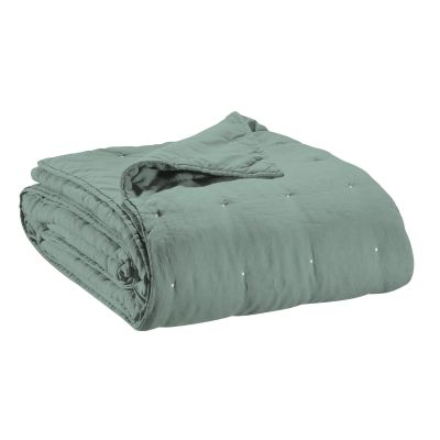 Bed Cover Stonewashed Zeff Vert De Gris 180 X 260