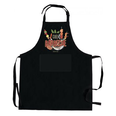 BBQ cooking apron with recycled pouch Noir 72 X 90