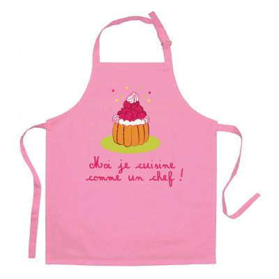Children's cooking apron I cook like a recycled chef Rose 52 X 63