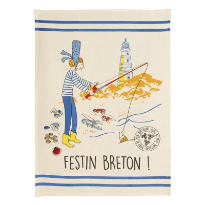 Kitchen Towel Festin Breton Ecru 50 X 70
