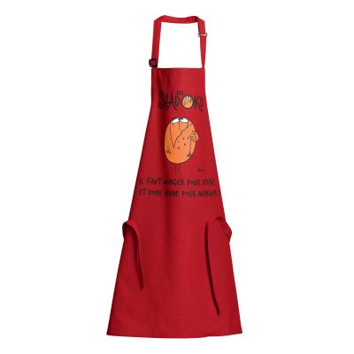 Shadoks Recycled Gluton Kitchen Apron Rouge 72 X 90