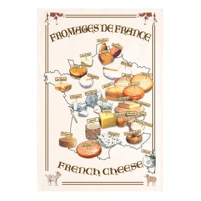Kitchen Towel Carte Fromages Assortis 72 X 48